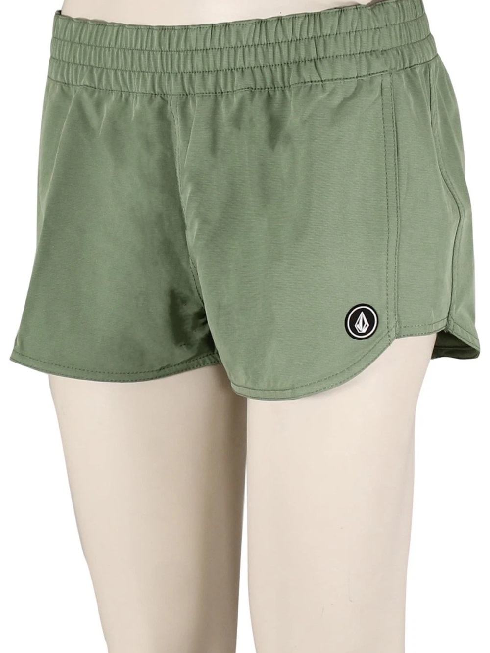 Volcom Women's Sage Green Elastic Waist Athletic Shorts - Picture 2 of 3